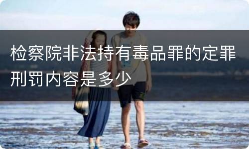 检察院非法持有毒品罪的定罪刑罚内容是多少