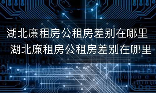湖北廉租房公租房差别在哪里 湖北廉租房公租房差别在哪里查询
