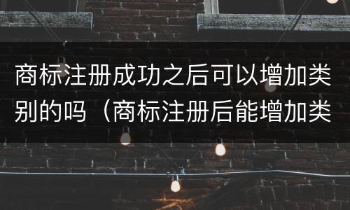 商标注册成功之后可以增加类别的吗（商标注册后能增加类别吗）
