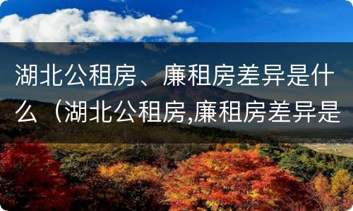 湖北公租房、廉租房差异是什么（湖北公租房,廉租房差异是什么原因）