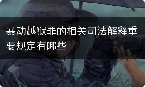 暴动越狱罪的相关司法解释重要规定有哪些