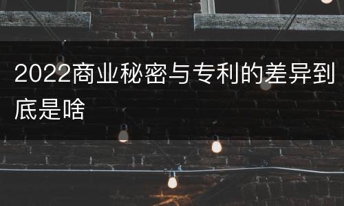 2022商业秘密与专利的差异到底是啥