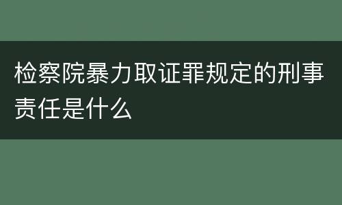 检察院暴力取证罪规定的刑事责任是什么