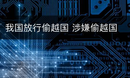 我国放行偷越国 涉嫌偷越国