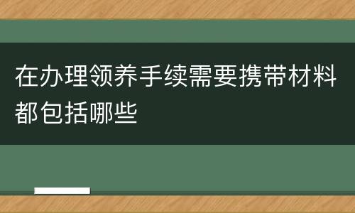 在办理领养手续需要携带材料都包括哪些