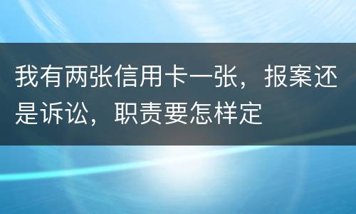 我有两张信用卡一张，报案还是诉讼，职责要怎样定