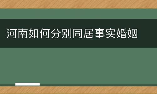 河南如何分别同居事实婚姻