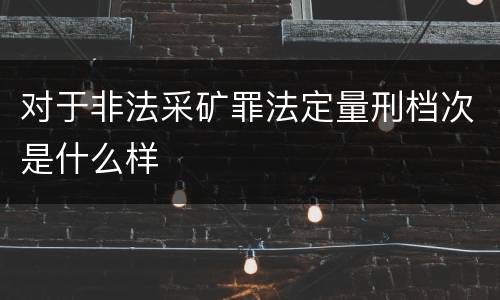 对于非法采矿罪法定量刑档次是什么样
