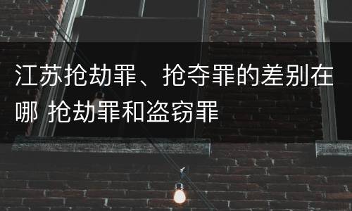 江苏抢劫罪、抢夺罪的差别在哪 抢劫罪和盗窃罪