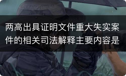 两高出具证明文件重大失实案件的相关司法解释主要内容是什么
