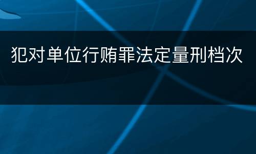 犯对单位行贿罪法定量刑档次