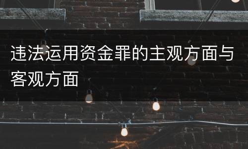 违法运用资金罪的主观方面与客观方面