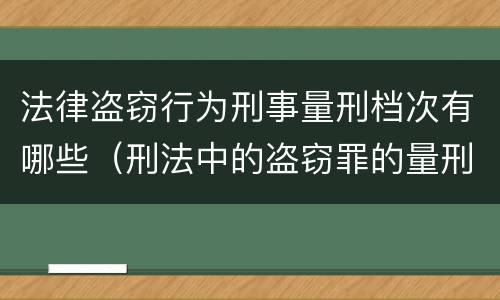 法律盗窃行为刑事量刑档次有哪些（刑法中的盗窃罪的量刑）