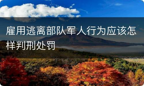 雇用逃离部队军人行为应该怎样判刑处罚