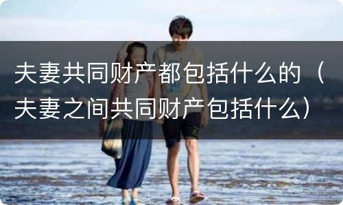 夫妻共同财产都包括什么的（夫妻之间共同财产包括什么）