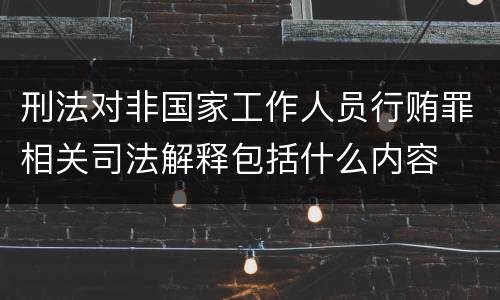 刑法对非国家工作人员行贿罪相关司法解释包括什么内容