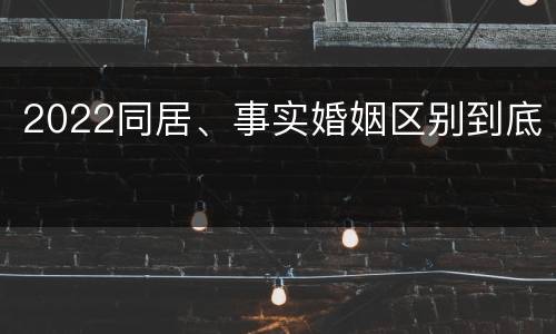 2022同居、事实婚姻区别到底