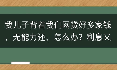 我儿子背着我们网贷好多家钱，无能力还，怎么办？利息又高
