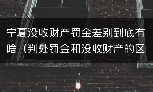 宁夏没收财产罚金差别到底有啥（判处罚金和没收财产的区别）