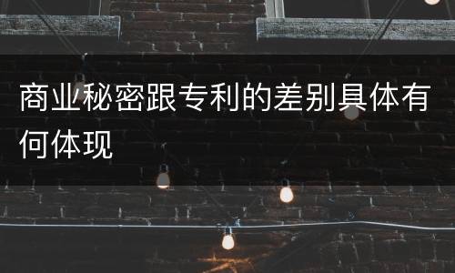 商业秘密跟专利的差别具体有何体现