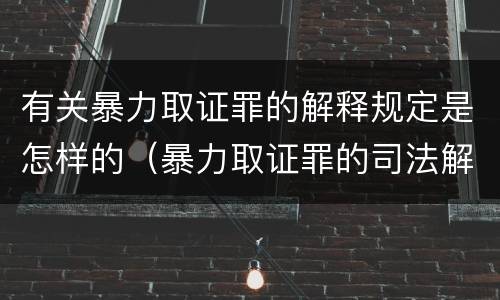 有关暴力取证罪的解释规定是怎样的（暴力取证罪的司法解释）