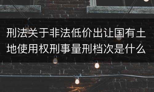 刑法关于非法低价出让国有土地使用权刑事量刑档次是什么