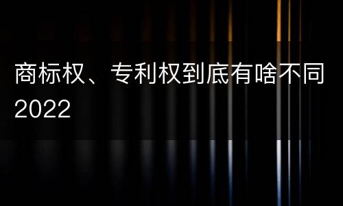 商标权、专利权到底有啥不同2022