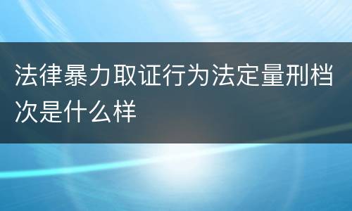 法律暴力取证行为法定量刑档次是什么样