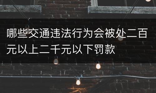 哪些交通违法行为会被处二百元以上二千元以下罚款