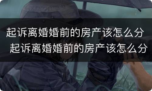 起诉离婚婚前的房产该怎么分 起诉离婚婚前的房产该怎么分配