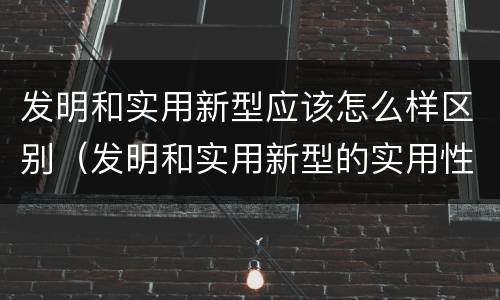 发明和实用新型应该怎么样区别（发明和实用新型的实用性包括）