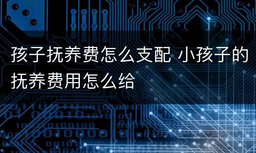 孩子抚养费怎么支配 小孩子的抚养费用怎么给