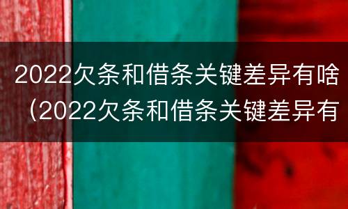 2022欠条和借条关键差异有啥（2022欠条和借条关键差异有啥不同）