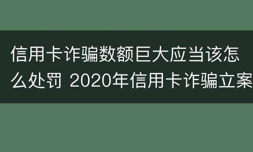 信用卡诈骗数额巨大应当该怎么处罚 2020年信用卡诈骗立案标准是多少