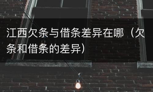 江西欠条与借条差异在哪（欠条和借条的差异）