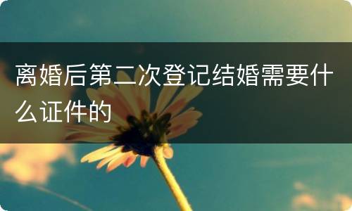 离婚后第二次登记结婚需要什么证件的