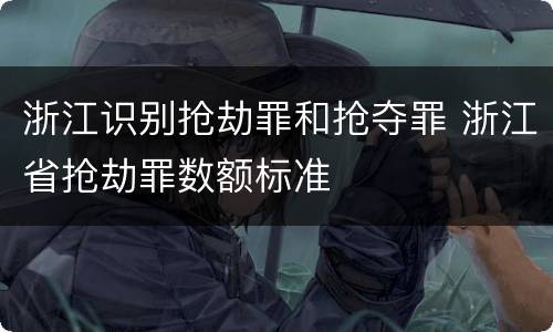 浙江识别抢劫罪和抢夺罪 浙江省抢劫罪数额标准