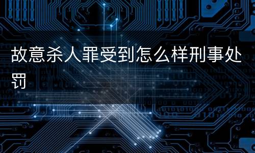 故意杀人罪受到怎么样刑事处罚