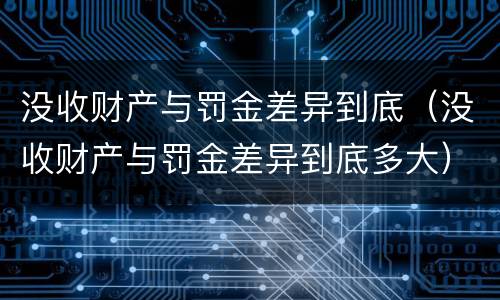 没收财产与罚金差异到底（没收财产与罚金差异到底多大）