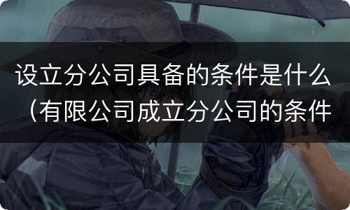 设立分公司具备的条件是什么（有限公司成立分公司的条件）