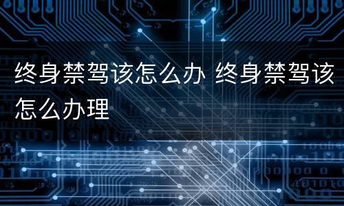 终身禁驾该怎么办 终身禁驾该怎么办理