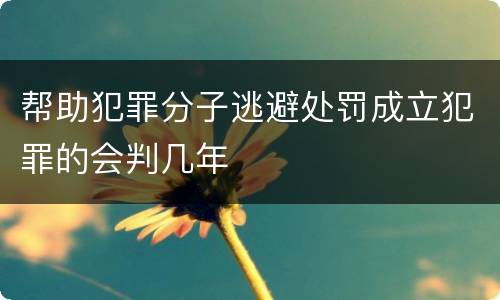 帮助犯罪分子逃避处罚成立犯罪的会判几年