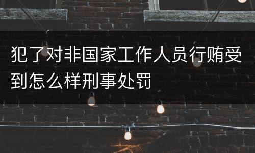 犯了对非国家工作人员行贿受到怎么样刑事处罚
