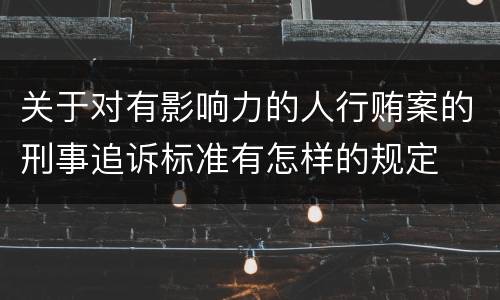 关于对有影响力的人行贿案的刑事追诉标准有怎样的规定