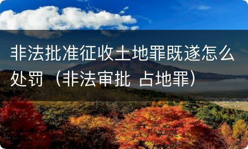 非法批准征收土地罪既遂怎么处罚（非法审批 占地罪）