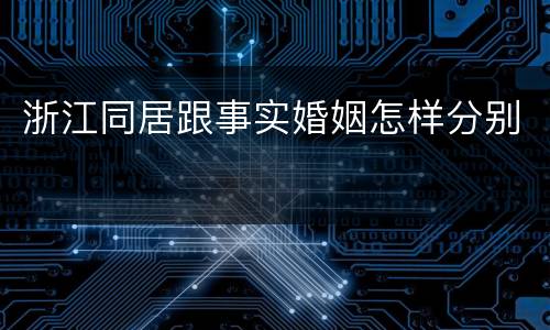 浙江同居跟事实婚姻怎样分别