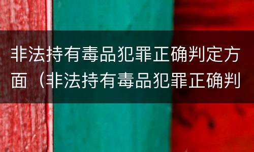 非法持有毒品犯罪正确判定方面（非法持有毒品犯罪正确判定方面的问题）