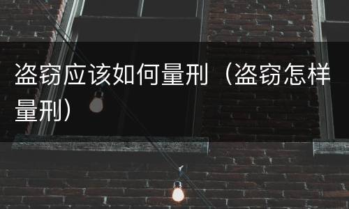 盗窃应该如何量刑（盗窃怎样量刑）