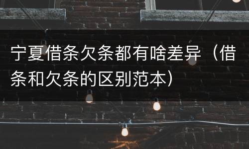 宁夏借条欠条都有啥差异（借条和欠条的区别范本）