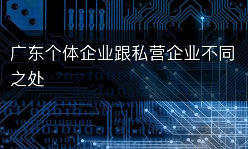 广东个体企业跟私营企业不同之处